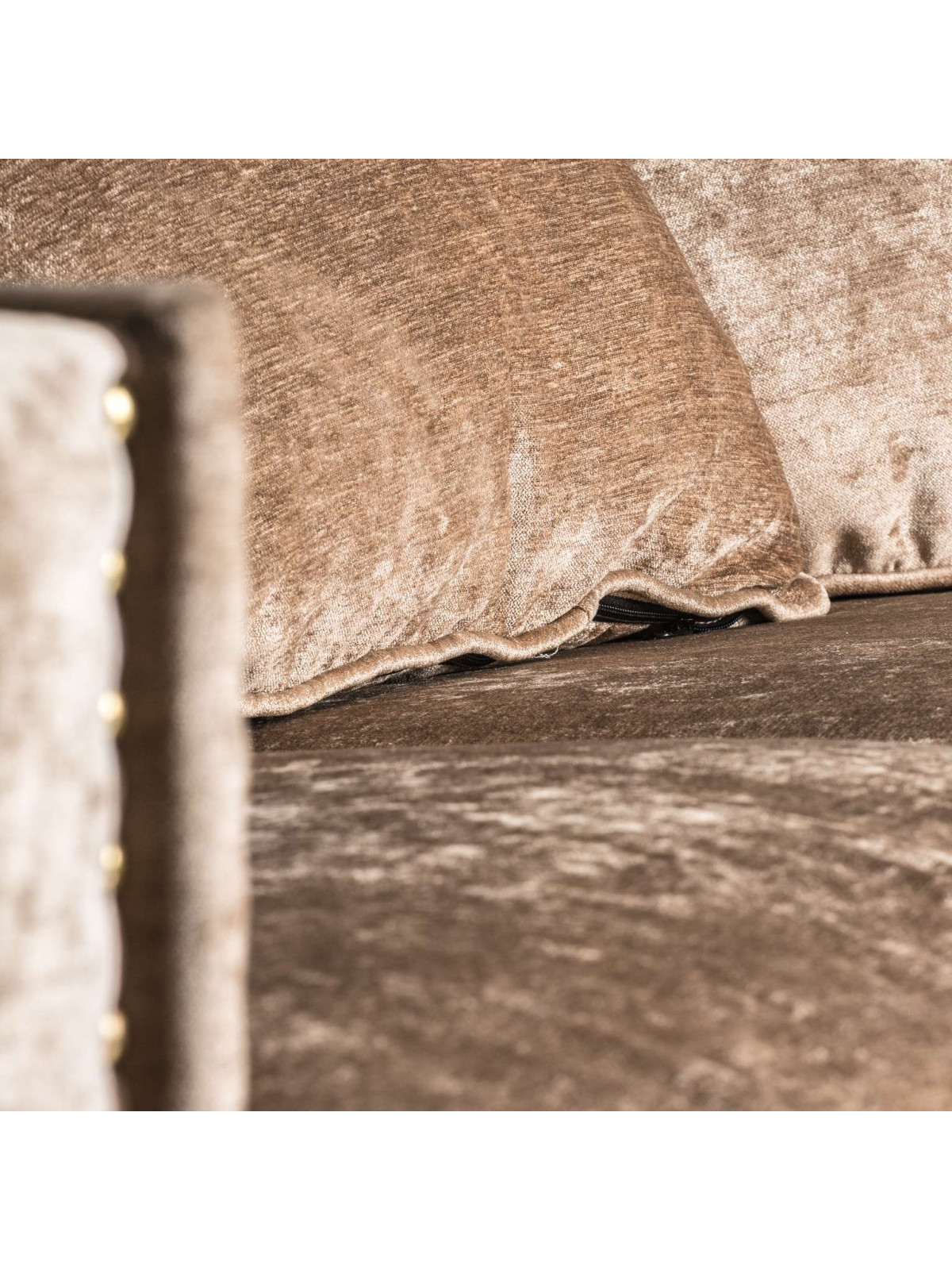 Canapé velours beige moderne