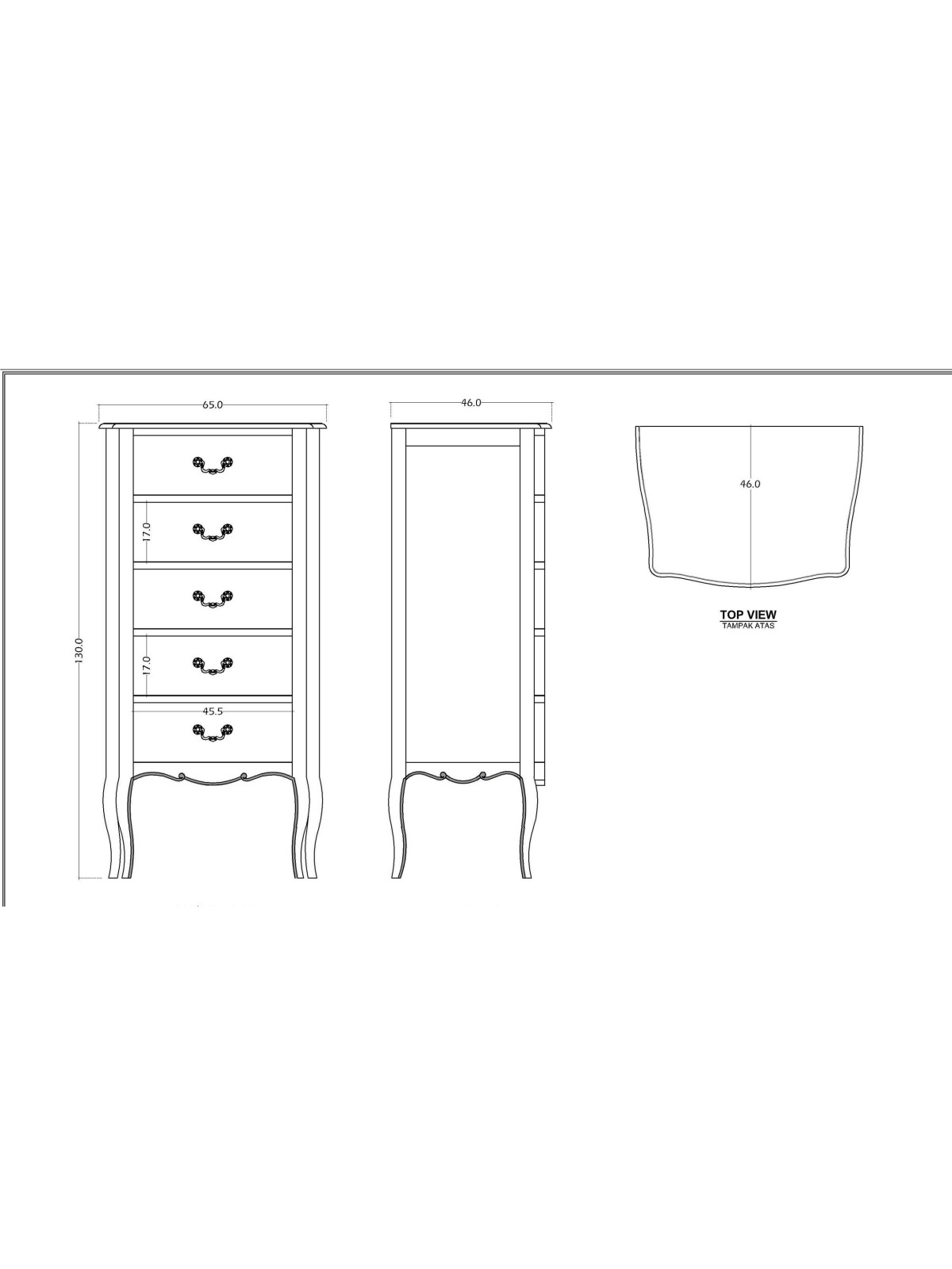 Chiffonnier Amadeus blanc gamme Appoline