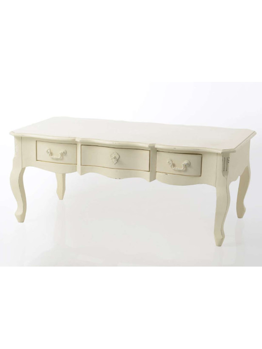 Table basse Blanche patinée Harpe
