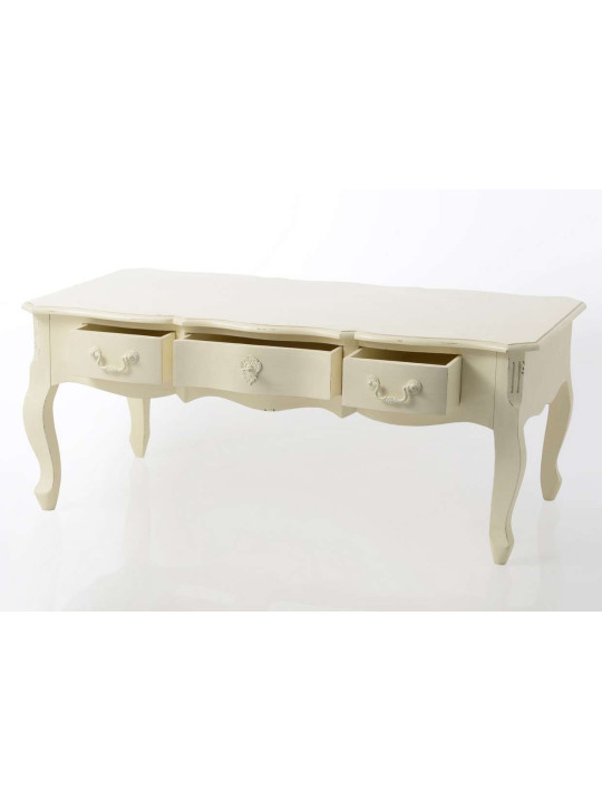 Table basse Blanche patinée Harpe