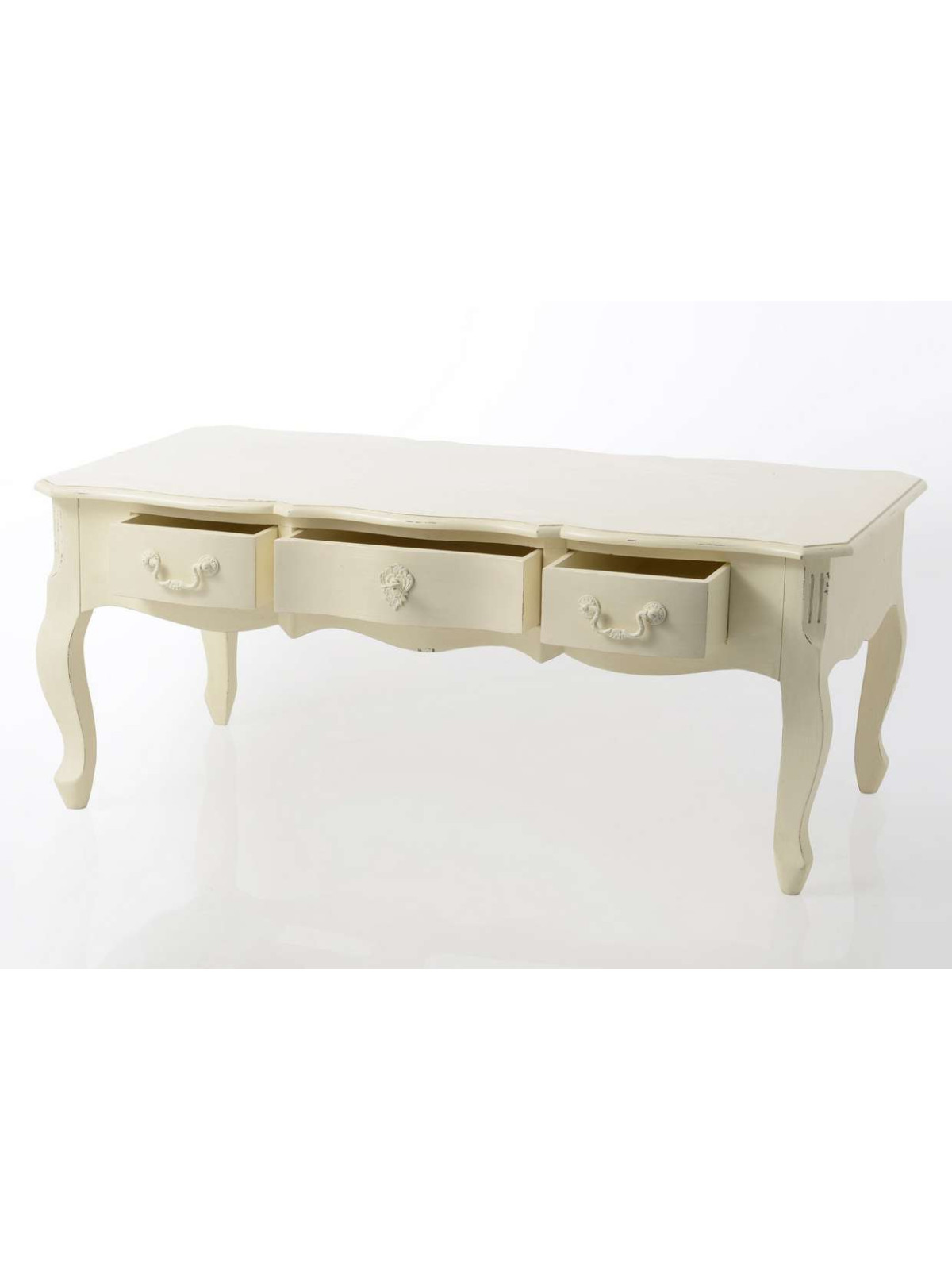 Table basse Blanche patinée Harpe