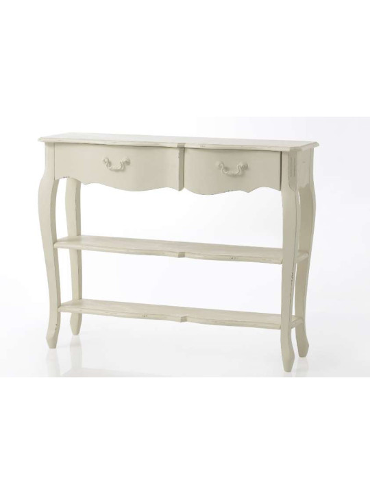 Console galbée bois blanc 2n Harpe