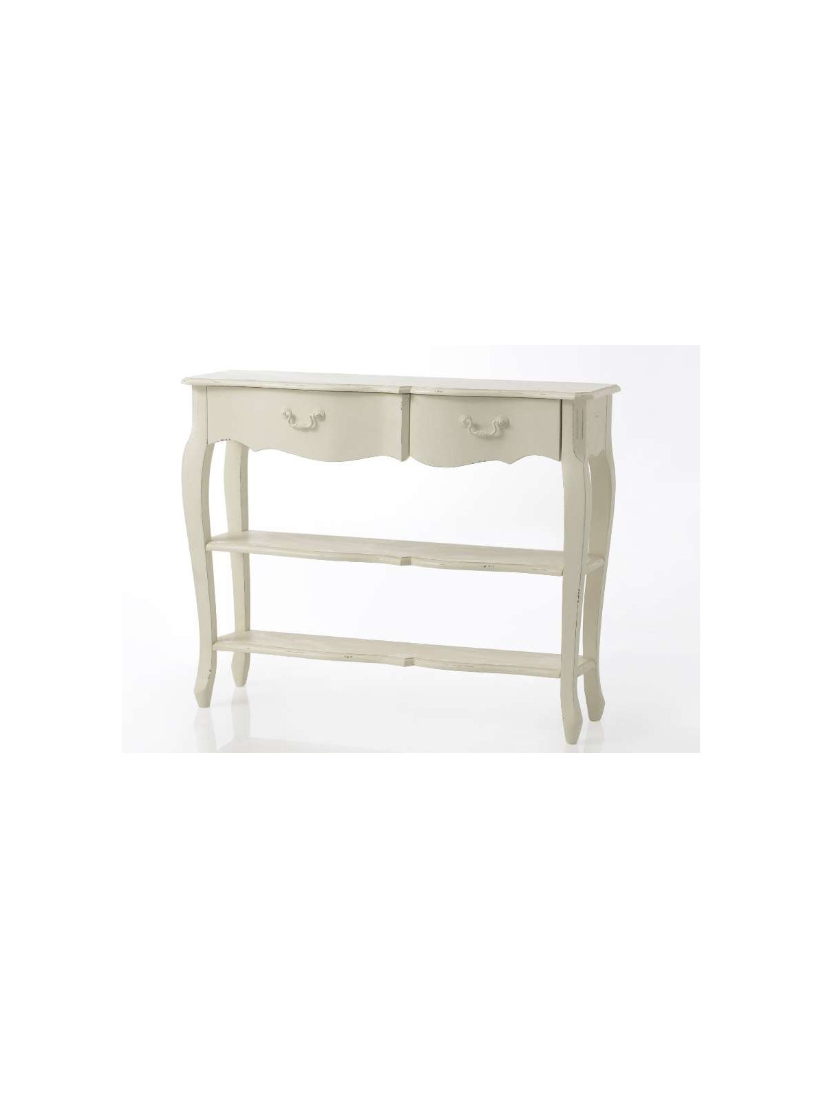 Console galbée bois blanc 2n Harpe