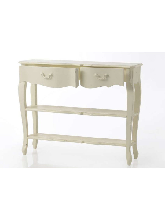 Console galbée bois blanc 2n Harpe