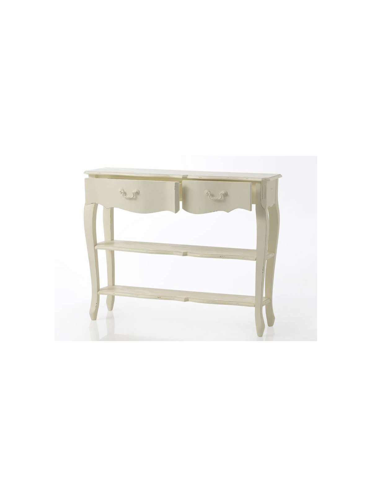 Console galbée bois blanc 2n Harpe
