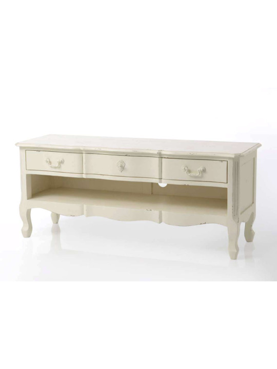Meuble TV blanc vieilli Harpe