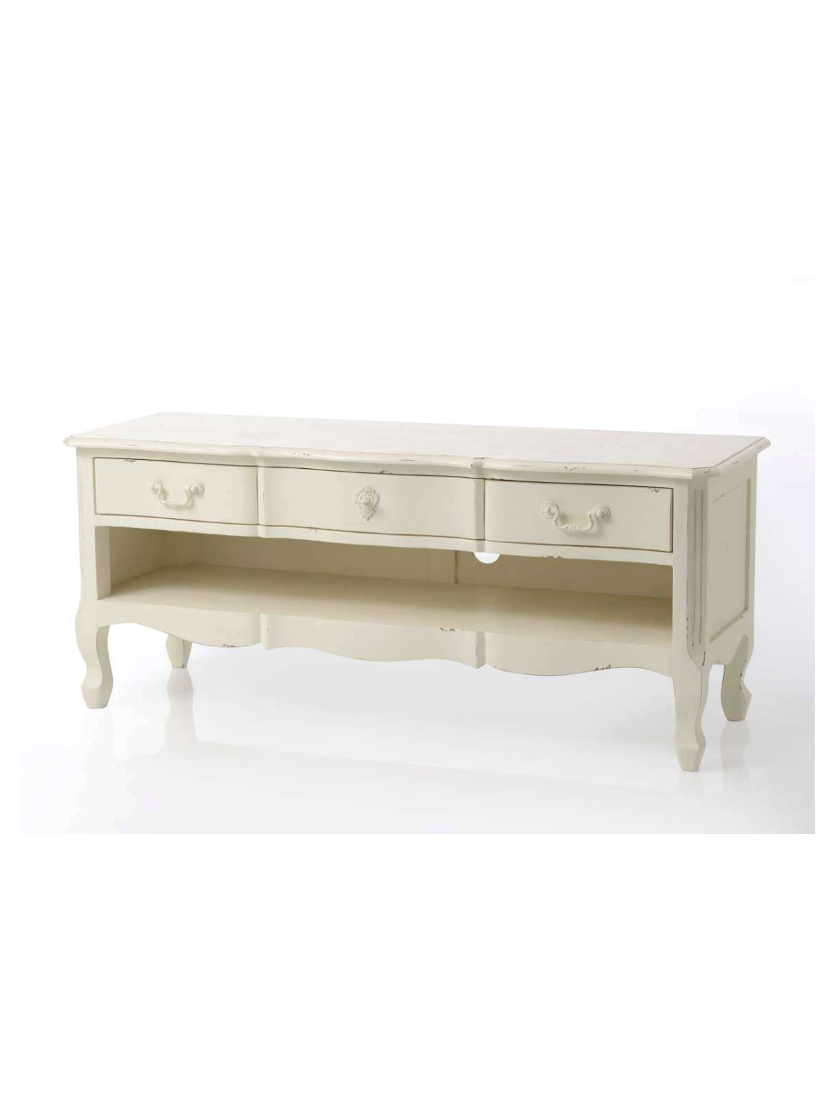 Meuble TV blanc vieilli Harpe