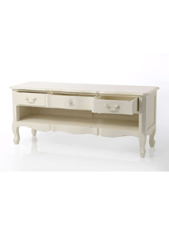 Meuble TV blanc vieilli Harpe