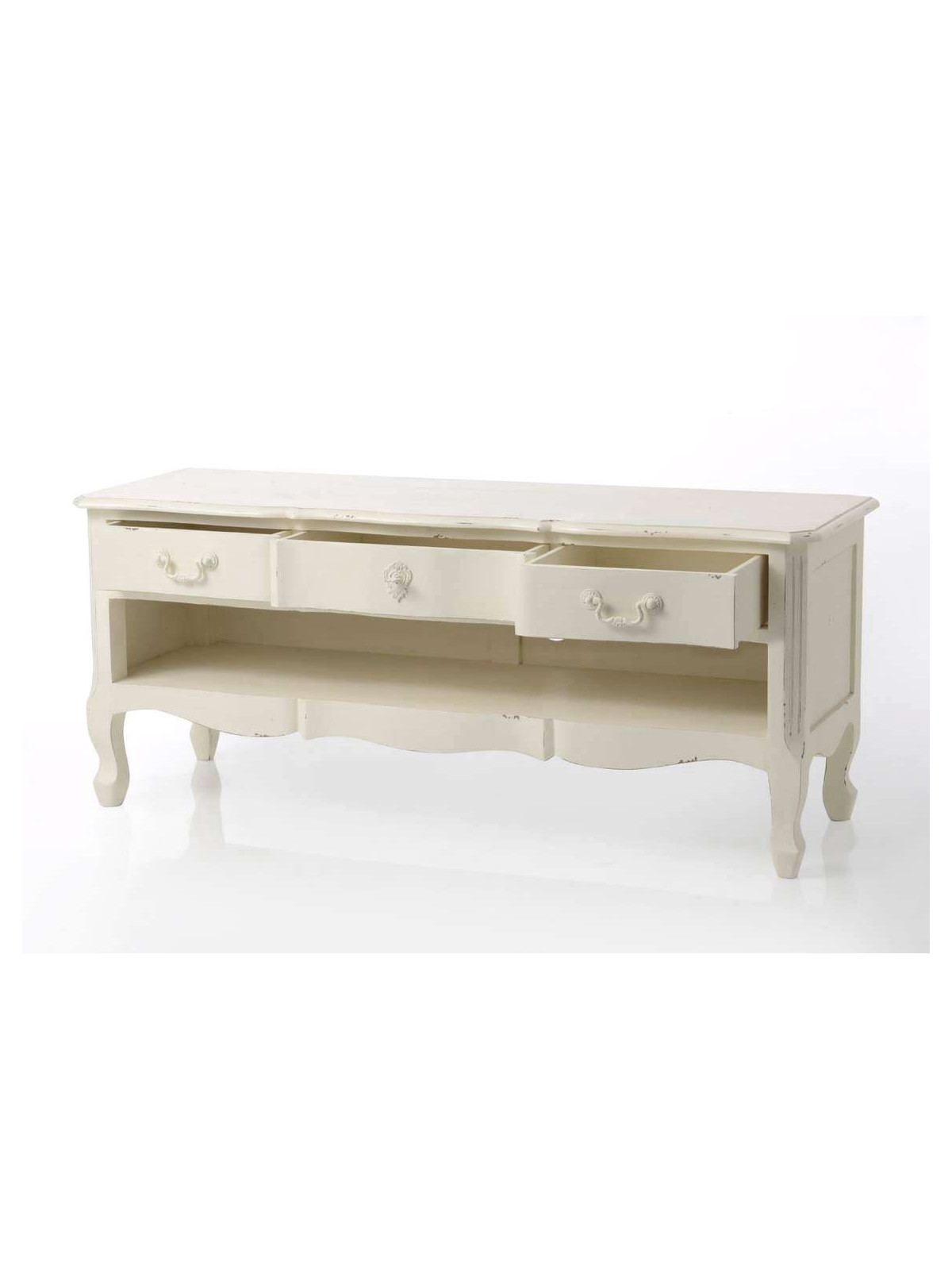 Meuble TV blanc vieilli Harpe