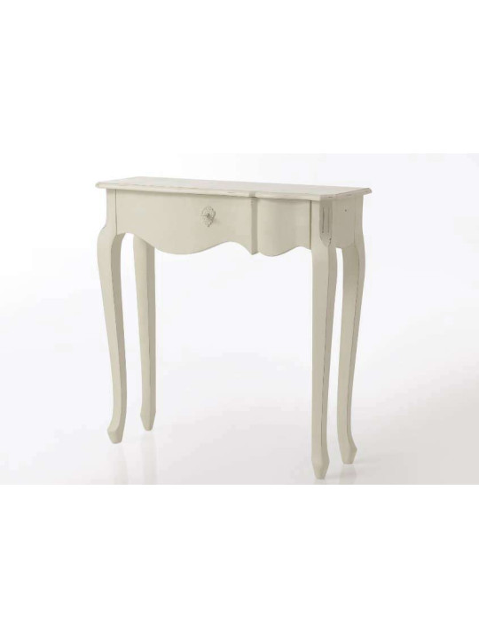 Console bois blanc galbée Harpe