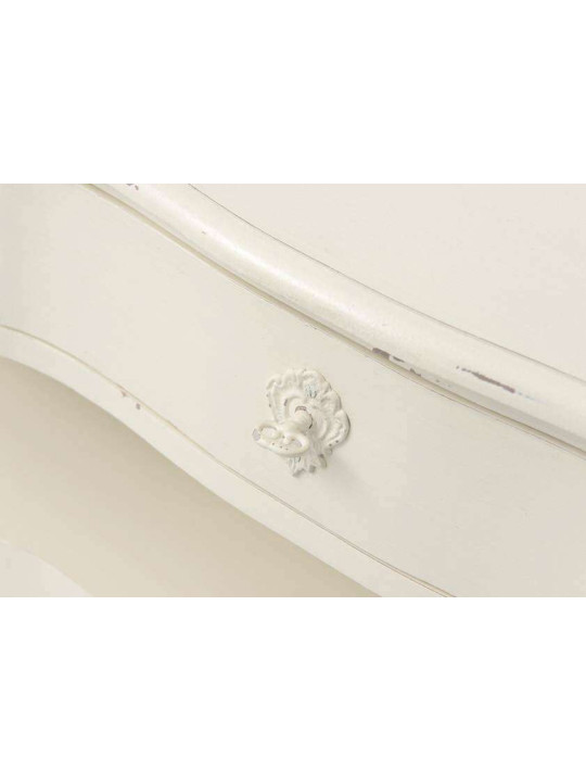 Console bois blanc galbée Harpe