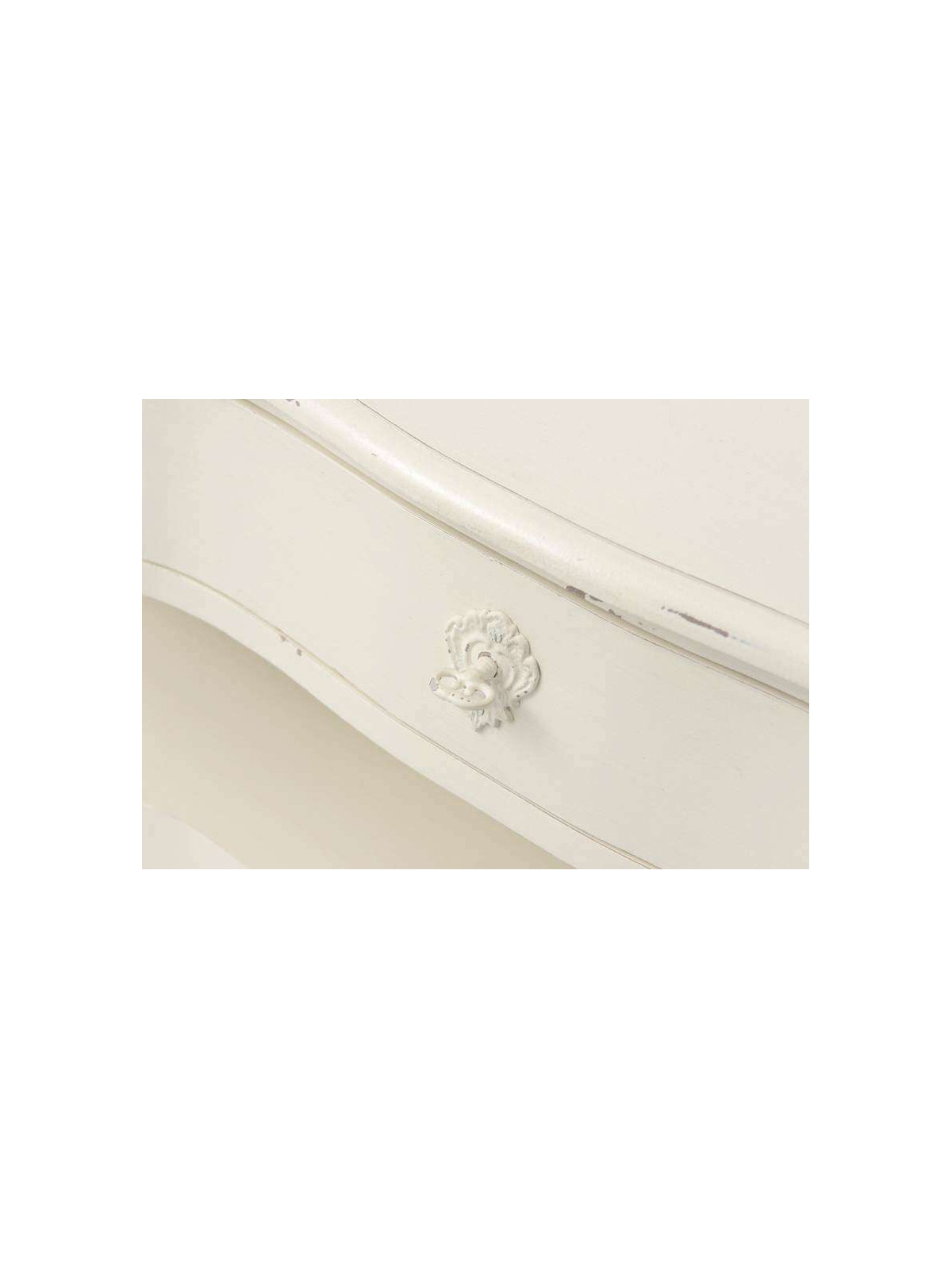 Console bois blanc galbée Harpe