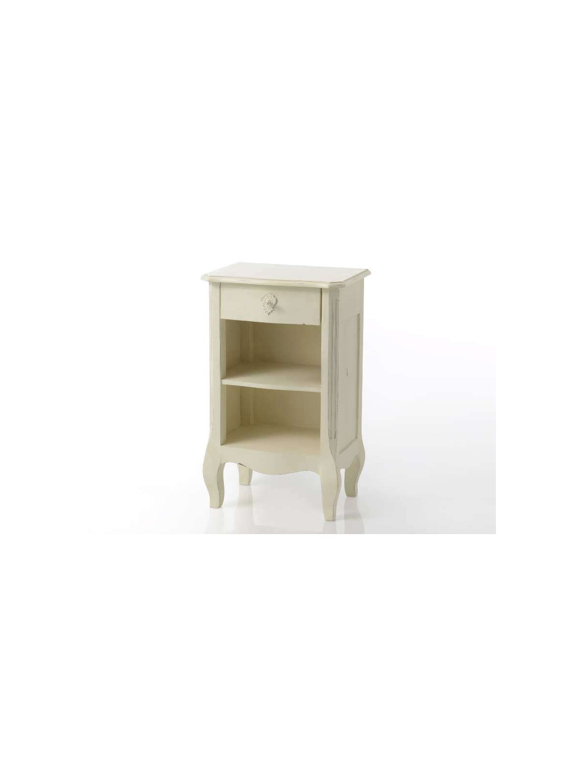 Table de chevet blanche patinée Harpe