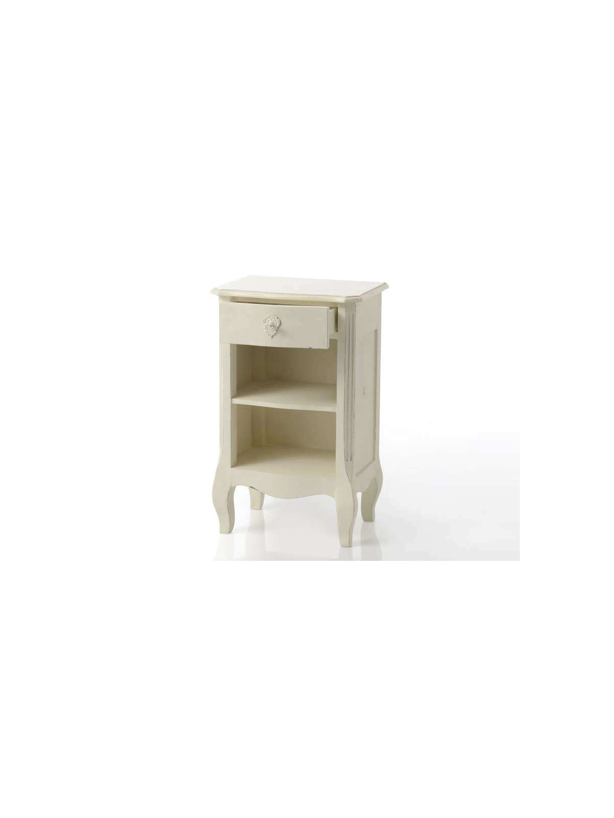 Table de chevet blanche patinée Harpe