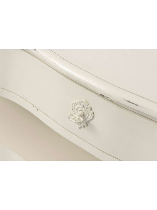Table de chevet blanche patinée Harpe