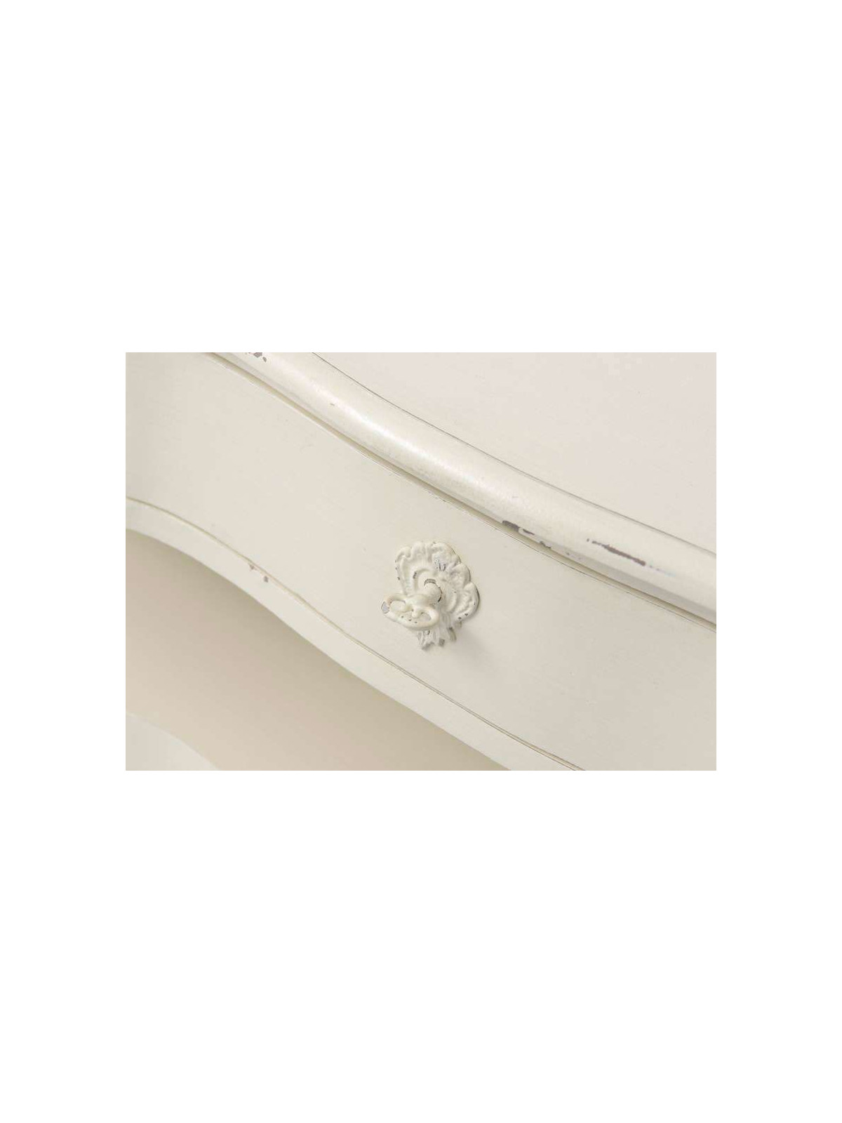 Table de chevet blanche patinée Harpe