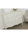Commode bois blanc 6 tiroirs Harpe