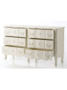 Commode blanche 6 tiroirs romantique