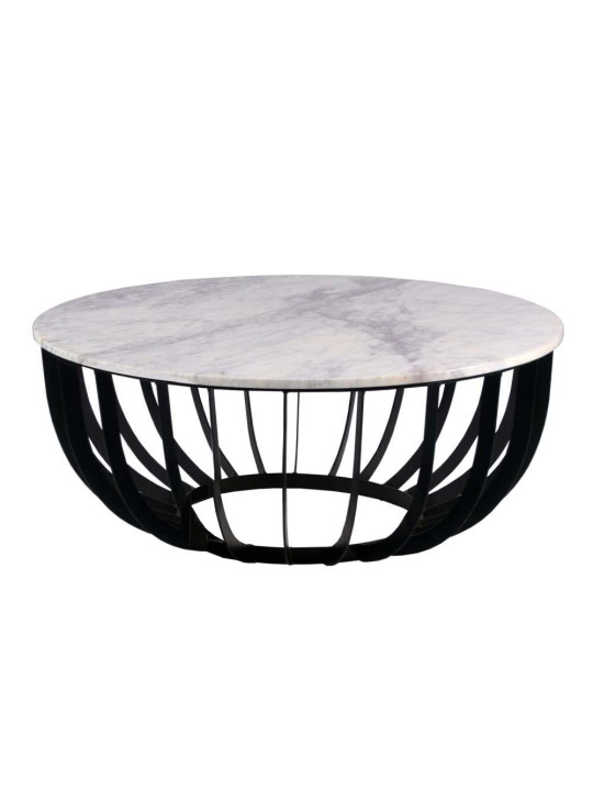 Table basse design en marbre et fer Table basse design en marbre et fer