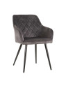 Chaise vintage en tissu gris