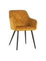 Chaise vintage en tissu jaune