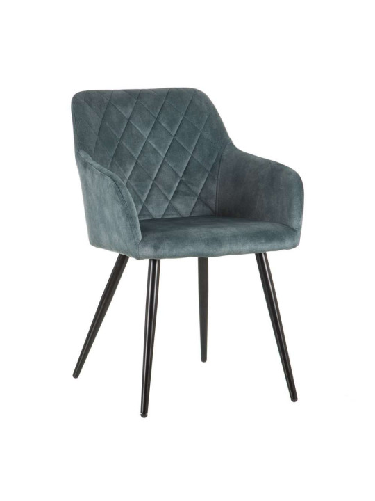 Chaise vintage en tissu bleu