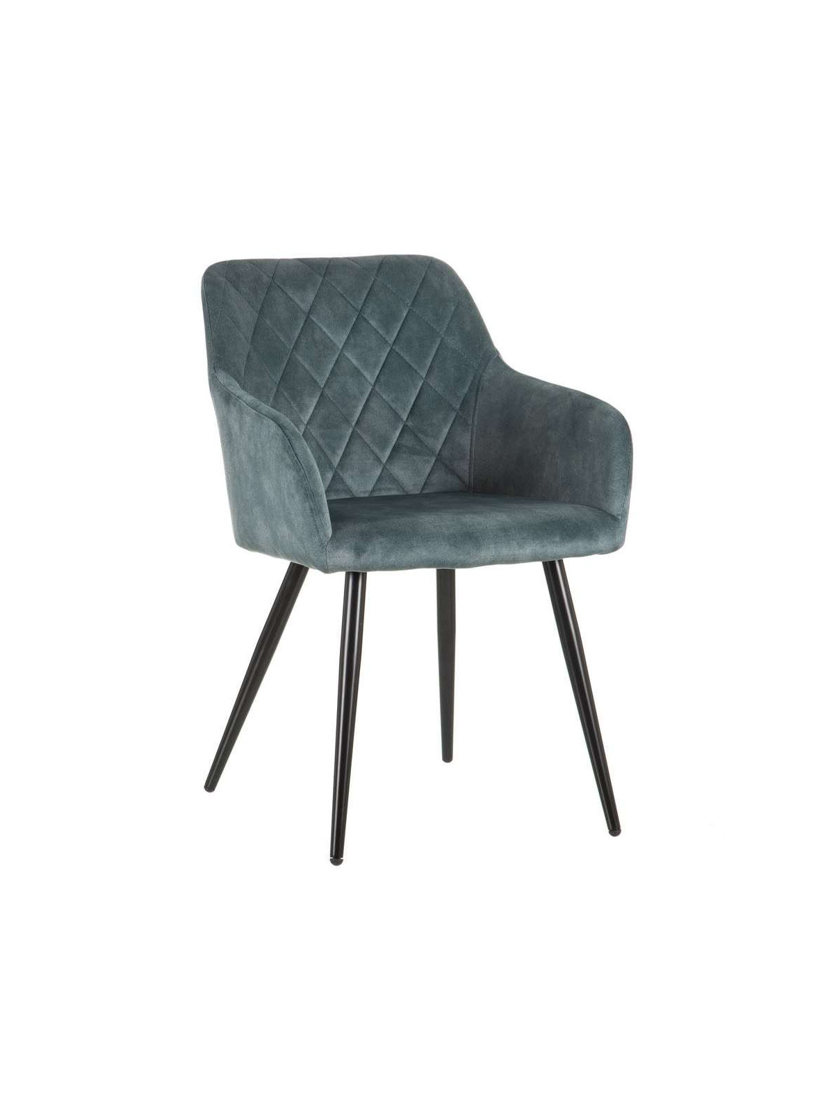 Chaise vintage en tissu bleu