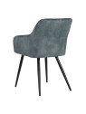 Chaise vintage en tissu bleu