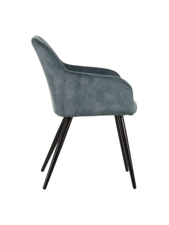 Chaise vintage en tissu bleu