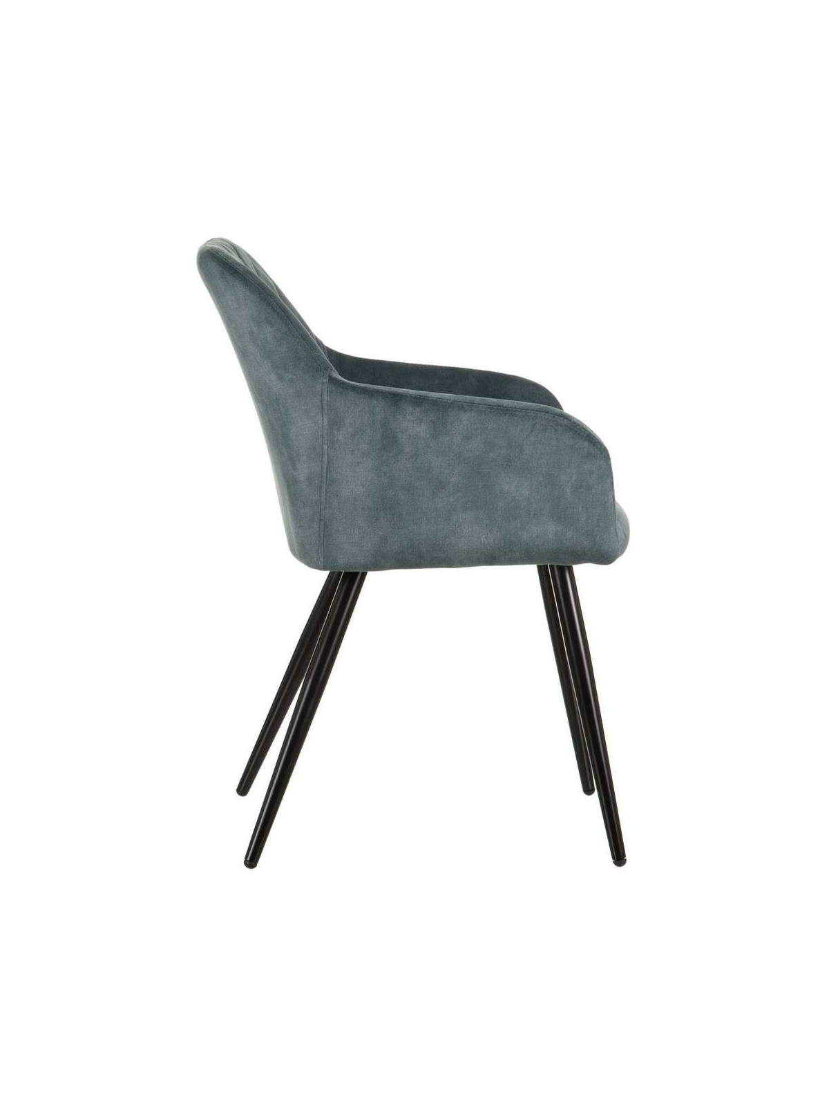 Chaise vintage en tissu bleu