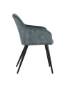 Chaise vintage en tissu bleu