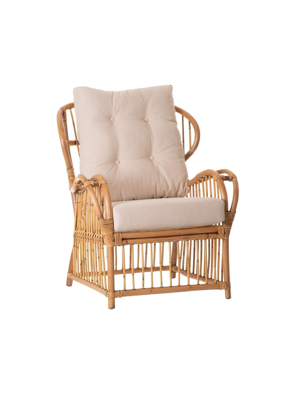 Fauteuil structural en rotin Nature