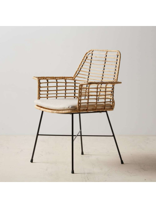 Chaise design en rotin naturel