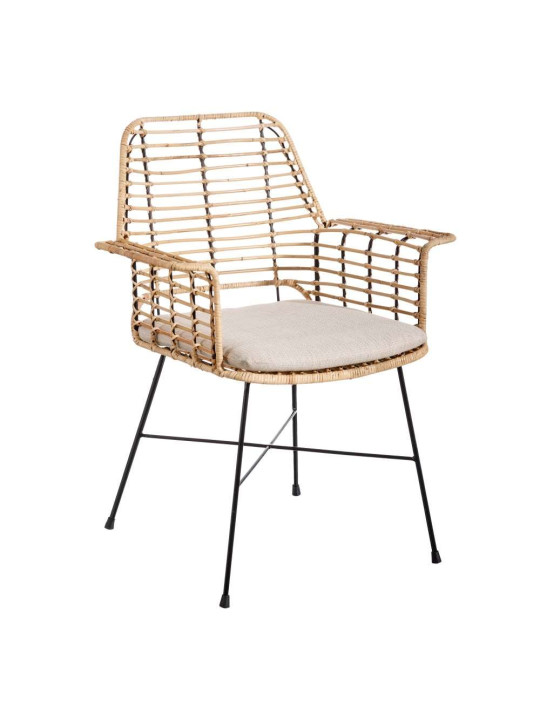 Chaise design en rotin naturel