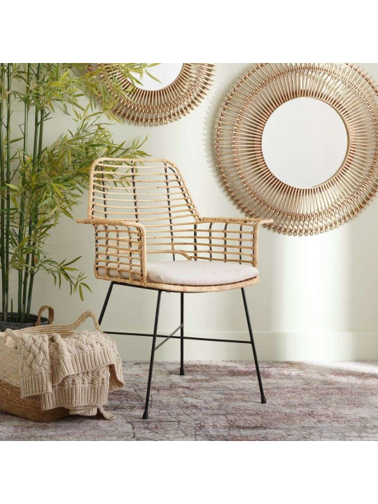 Chaise design en rotin naturel