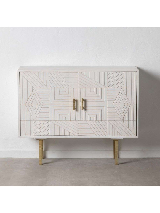 Buffet crème Denzzo en bois et métal or