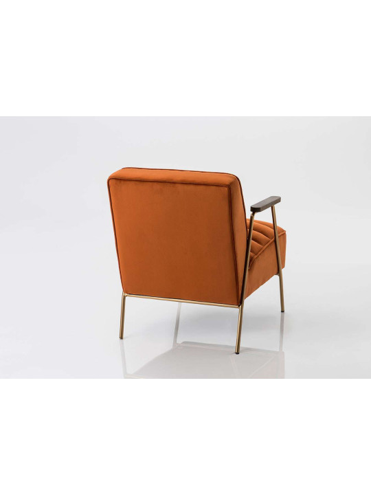 Fauteuil en velours orange Amadeus