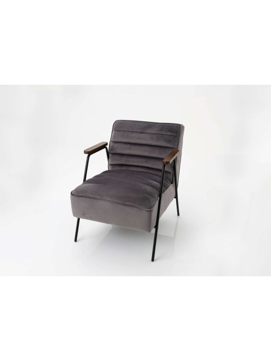 Fauteuil en velours gris Amadeus