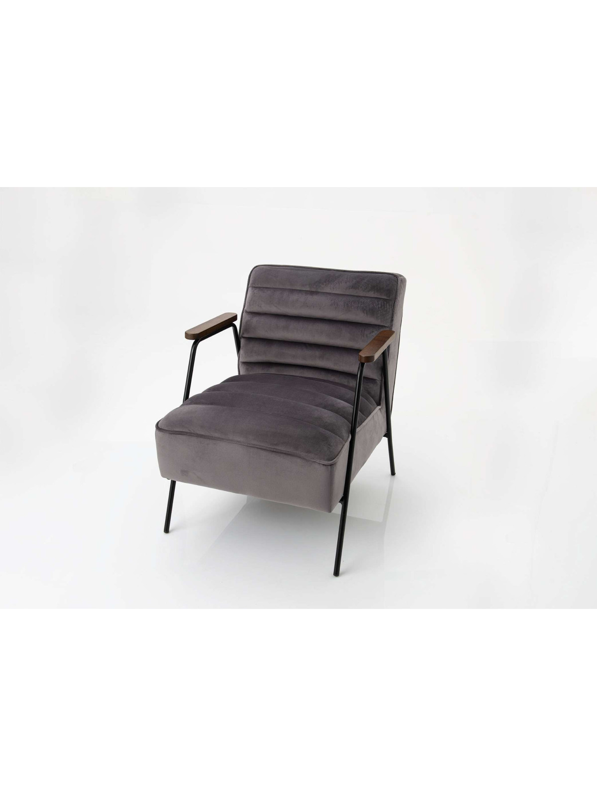 Fauteuil en velours gris Amadeus