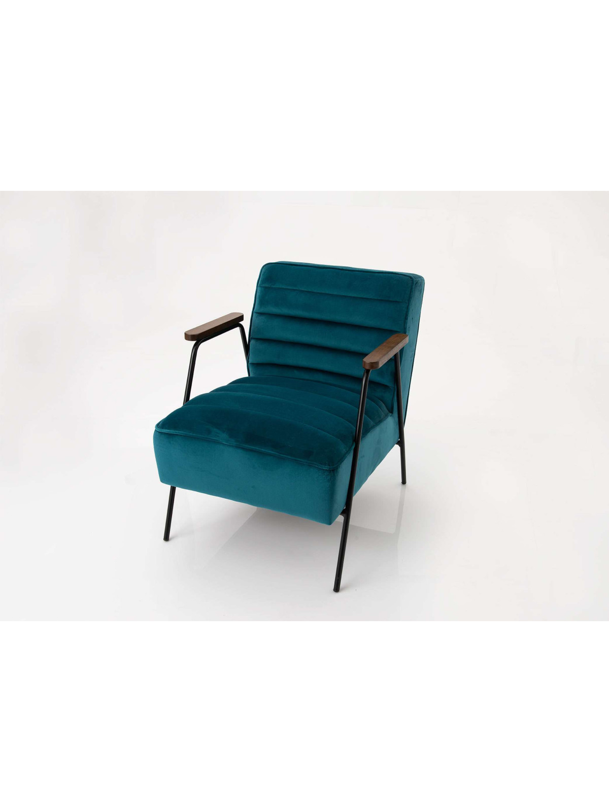 Fauteuil en velours bleu Amadeus