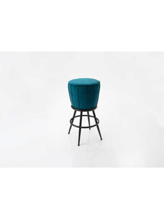 Tabouret en velours bleu canard Amadeus