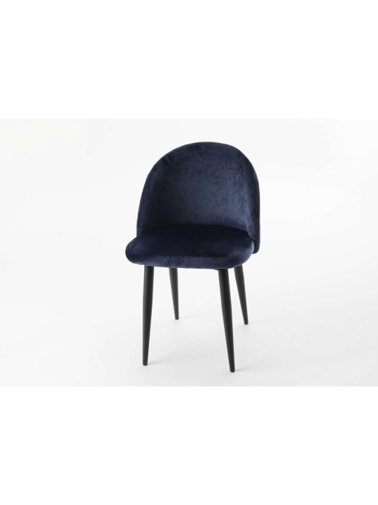Chaise en velours bleu nuit Amadeus