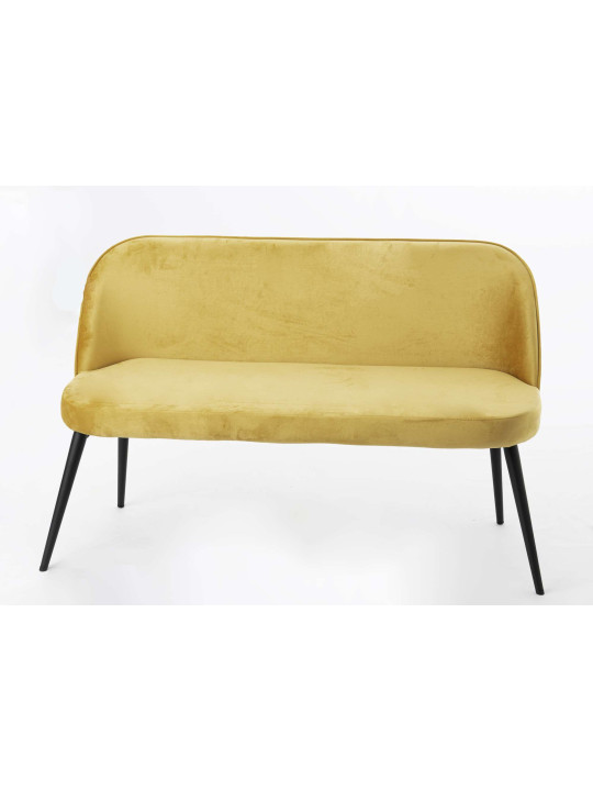 Banquette en velours ocre Amadeus