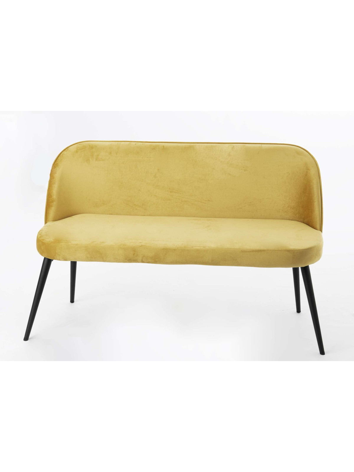 Banquette en velours ocre Amadeus