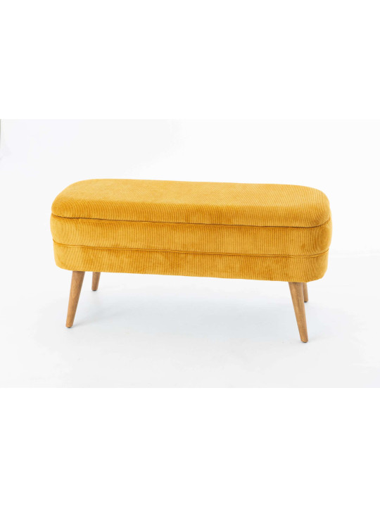 Banquette coffre jaune moutarde Amadeus