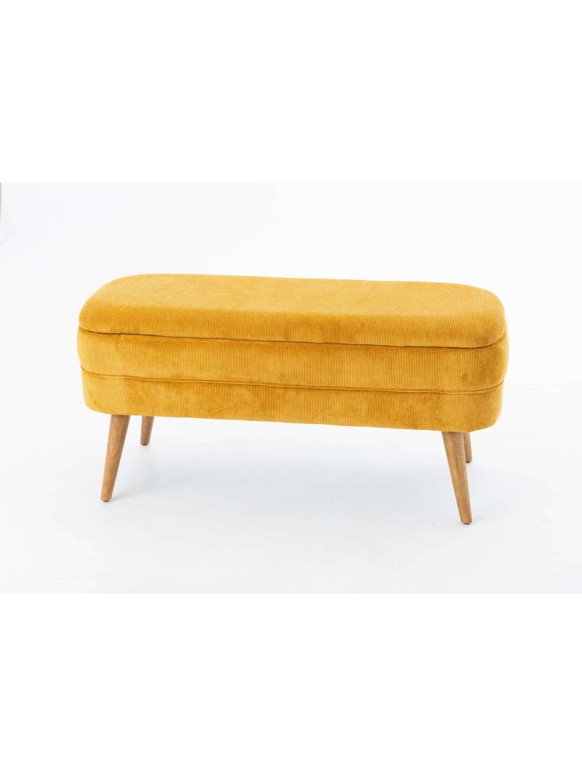 Banquette coffre jaune moutarde Amadeus