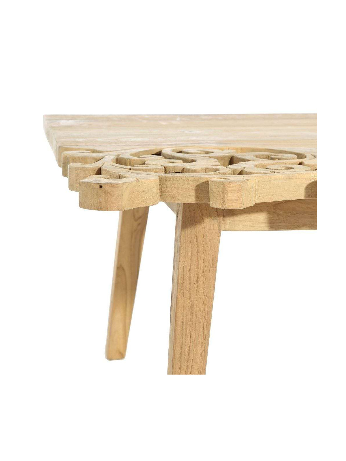 Table basse bois sculpté moderne