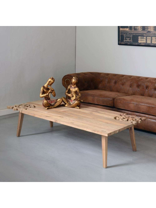 Table basse bois sculpté moderne