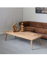 Table basse bois sculpté moderne