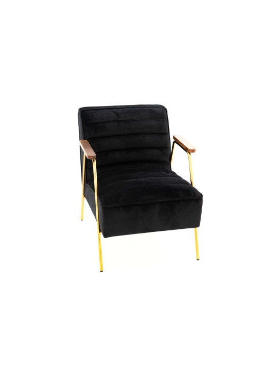 Fauteuil en velours noir Amadeus